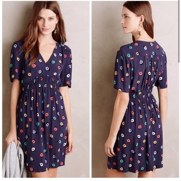 Anthropologie Dresses & Skirts - HD in Paris Anthropologie Felicity Crepe Fit Flare Abstract Poppy Print Dress 2